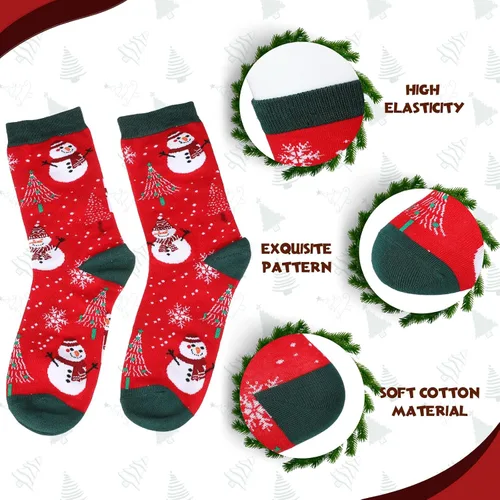 Vista 4 de 60 pares de calcetines de Navidad a granel para mujeres y hombres, calcetines de algodón coloridos de Navidad