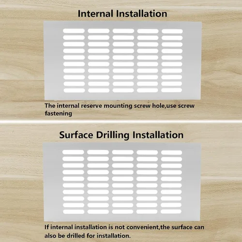 Vista 6 de 2 fundas para ventilación de aire, rejilla de ventilación de aleación de aluminio blanca rectangular, cubierta de rejilla de metal para armario