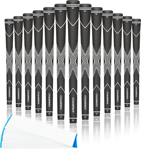 Vista 12 de CHAMPKEY Premium Rubber Golf Grips 13 Pack High Traction Golf Club Grips Choose Between Grip with 15 Tapes and Grip with All Kits Azul/Negro