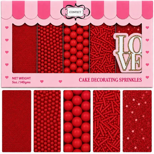 Vista 13 de Confect Chispas para pasteles y magdalenas – Paquete surtido de 5 Chispas de perlas de ensueño para baby shower – Cubierturas comestibles para Rosa