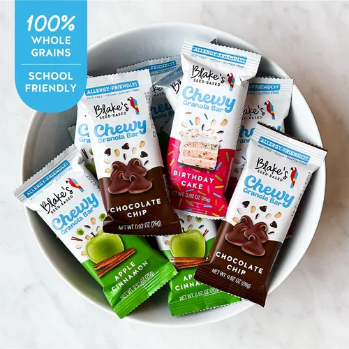 Vista 9 de Blake's Seed Based Barras de granola masticables — Manzana y canela (5 unidades), veganas, sin gluten, sin nueces y sin lácteos, aperitivos
