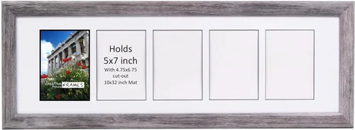 Vista 59 de Creative Picture Frames Marco de Fotos Negro con 2 Aberturas de Vidrio que Contiene Fotografías de 5 por 7 Pulgadas con Paspartú Negro de 10X12