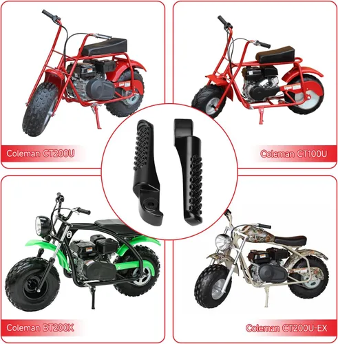 Vista 2 de GREHUA Juego de soportes de reposapiés compatibles con Mini Bike para Coleman Powersports BT200X CT200U CT200U-EX CT100U Trail 200 CC100X 212cc