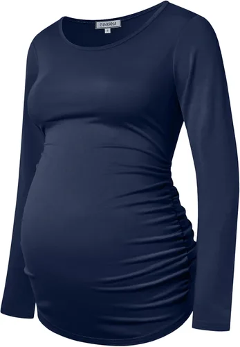 Vista 18 de GINKANA Camiseta de béisbol para mujer, cuello redondo, manga raglán floral, camiseta superior de maternidad, blusa para embarazo Esqueleto A-glow