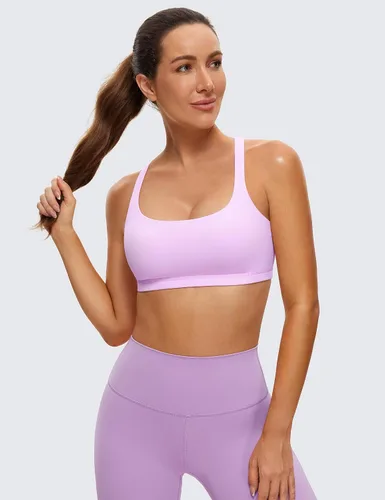 Vista 2 de CRZ YOGA Brasier para deportes de bajo impacto para mujer con tirantes sin varillas acolchado Yoga Bra Tops