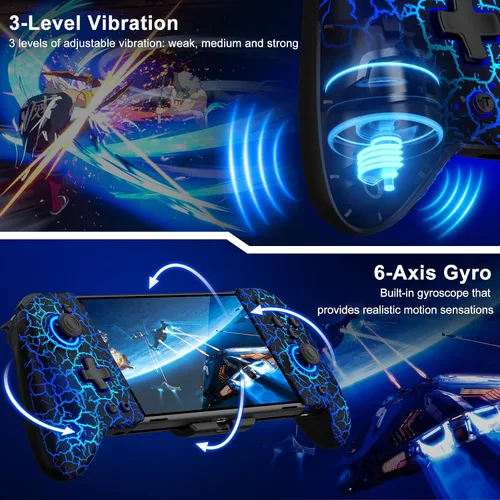 Vista 8 de Switch Controller for Nintendo SwitchOLED, (No Drift, No Deadzone) Hall Effect Joystick Wireless Switch Controller With 9 Lights Color. One-Piece