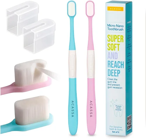 Vista 7 de Cepillo de dientes súper suave, cepillo de dientes nano, micro cepillo de dientes, 20000 cerdas, cepillo de dientes de encías, cepillo de dientes