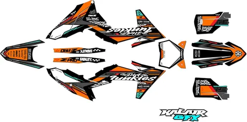Vista 9 de Kit de gráficos para KTM Motocross 4-Stroke 250 SX-F, 350 SX-F y 450 SX-F (2023) Rugged Series Cyan 16 Mil - Adhesivo para motocicleta Dirt Pit
