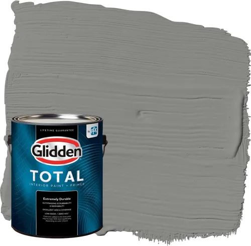 Vista 53 de Glidden Pintura Interior + Imprimación: Gris/Plata Antigua, Una Capa, Satinado, 1 Galón