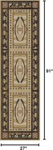 Vista 3 de Western Horse - Alfombra beige de 2 x 8 pies, 2 pies 3 x 7 pies 7 pulgadas