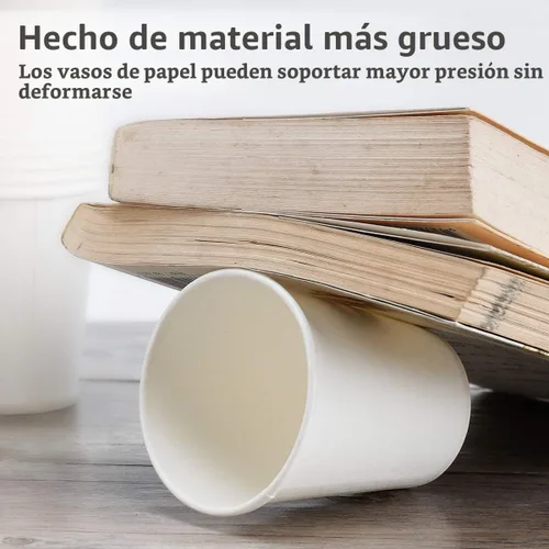 Vista 3 de Vasos de papel blanco – Paquete de 50, 8 onzas desechables, tazas de café caliente y agua