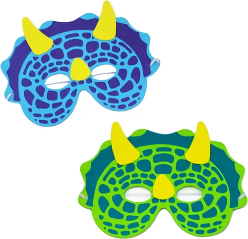 Vista 5 de Máscaras de espuma de dinosaurio, diseños espeluznantes, accesorios de disfraz de cara de Halloween, suministros divertidos de fiesta, ideal