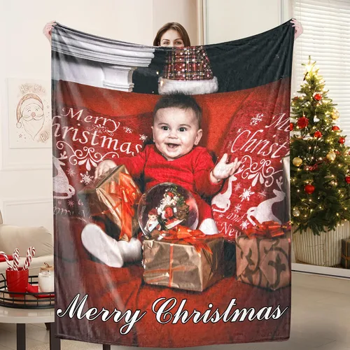 Vista 9 de Artsadd Manta personalizada con fotos, nombre, fotos personalizadas, regalos personalizados para adultos, mamá, papá, hija, bebé, mejor amigo