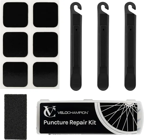 Vista 9 de VeloChampion Puncture Repair Kit Self-Adhesive Bike Tyre Patches for Road, MTB, BMX, Ebike Travel Size Bicycle Puncture Repair Kit 6, 10 or 40