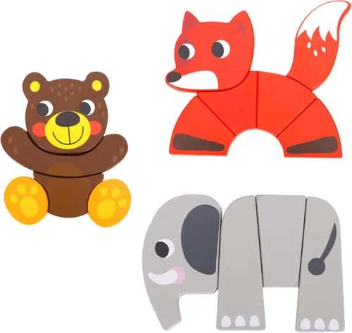 Vista 4 de Exclusivo juego de rompecabezas de Learning Curve My First Animals de Amazon para niños, multicolor