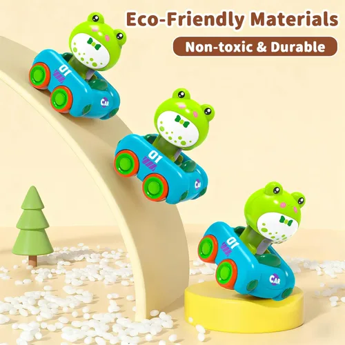 Vista 4 de Press to Go - Juego de 4 autos de animales para bebés de 6 a 36 meses