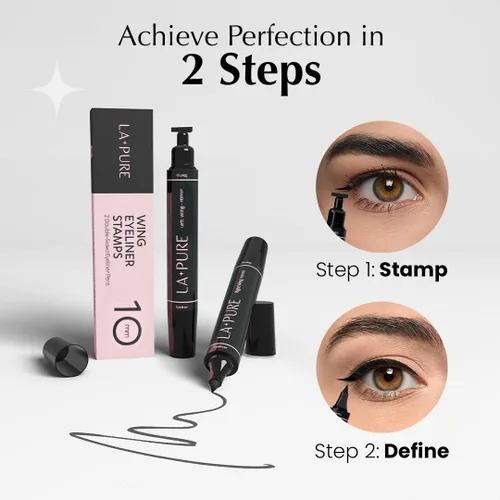 Vista 5 de Sello original para delineador., 10mm, Negro Waterproof Liquid Eyeliner – Fine Tipped Pen Eyeliner Stencil Smudge Proof Eye Liner Tiktok Trend