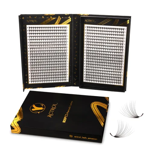 Vista 14 de ACTROL Pestañas de anime con forma de pluma, extensiones de racimo de pestañas naturales de manga individual