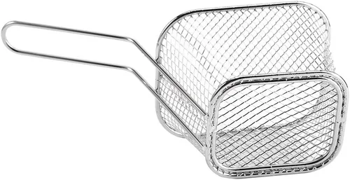 Vista 9 de 8 cestas rectangulares para freír, 4 3 x 3, 3 x 2, 6 pulgadas, freidora de acero inoxidable, cesta para freidora de horno, cestas comerciales