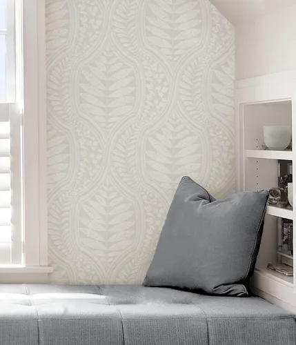 Vista 5 de Scott Living Papel tapiz de papel tapiz gris de foliato
