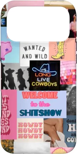 Vista 22 de Pink Western Indie Cowgirl Aesthetic Yeehaw Howdy Country - Carcasa para iPhone 17