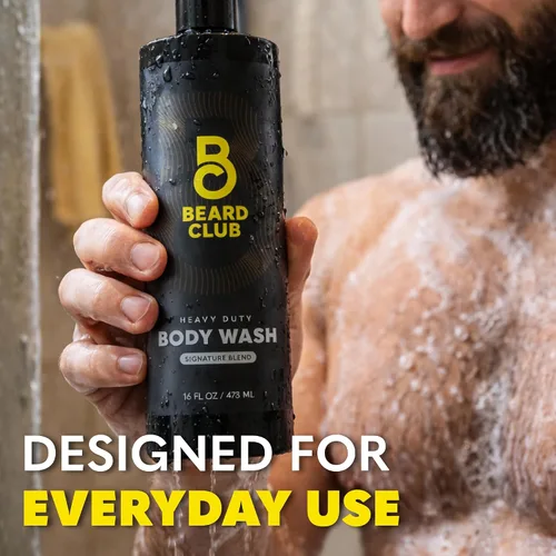 Vista 4 de The Beard Club Gel de ducha resistente para hombre con limpieza exfoliante, espuma rica y aroma característico, gel de baño para hombre
