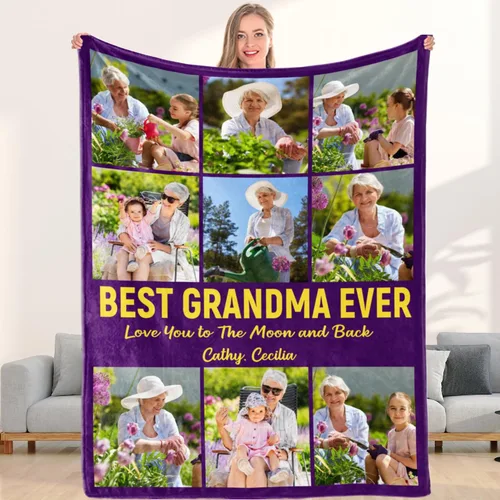 Vista 15 de Manta de collage de fotos personalizada, manta de diseño divertido, manta de fotos personalizadas, regalo facial para él, mantas de lujo ultrasuaves