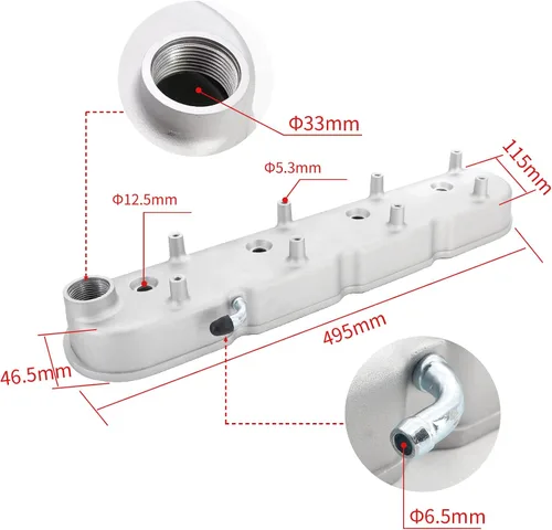 Vista 2 de LS - Cubiertas de válvula de aluminio fundido con soportes de bobina compatibles con Che-vy Small Block V8 293 325 346 364 376 427 LS1 LS2 LS3 LS6