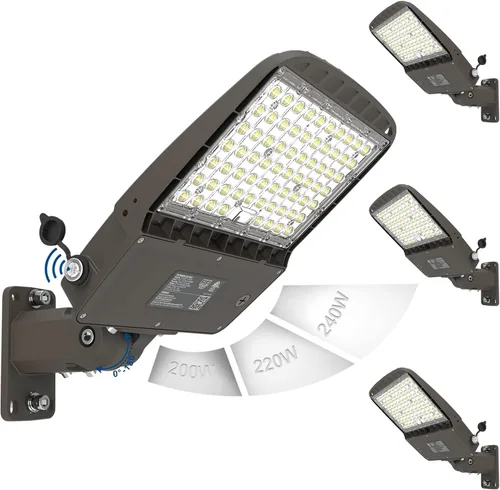 Vista 9 de HiBay MAX. Iluminación de estacionamiento de 240 W, luz de inundación LED del atardecer al amanecer al aire libre, 5000K 38400LM (160LM/W), luces