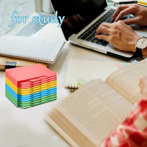 Vista 6 de 96 separadores de tarjetas de índice de 5 x 8 con pestañas en blanco, tarjetas de notas de color para estudiar, trabajar, oficina, escuela
