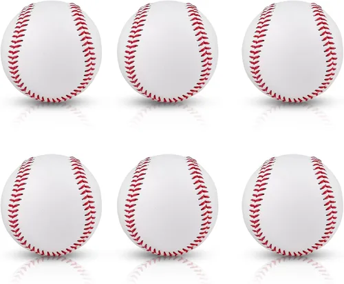 Vista 9 de Rarapop Blank Standard Baseball Balls, Official Size 9 Inch Leather Covered Practice Baseball Training Ball for League Play, Pitching, Hitting