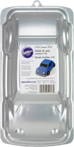 Vista 2 de Wilton Molde para pastel de automóvil, molde para pastel de cumpleaños 3D para niños, plata, aluminio