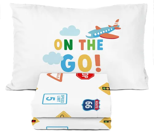 Vista 31 de Juego de sábanas para niños Sunny Side Up incluye sábanas y funda de almohada - 100% ropa de cama de microfibra y decoración para la habitación Azul