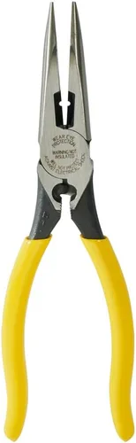 Vista 5 de Klein Tools D203-8NCR Pinza de punta larga con corte lateral para pelar/engarrotar, endurecida por inducción y más pesada para mayor potencia