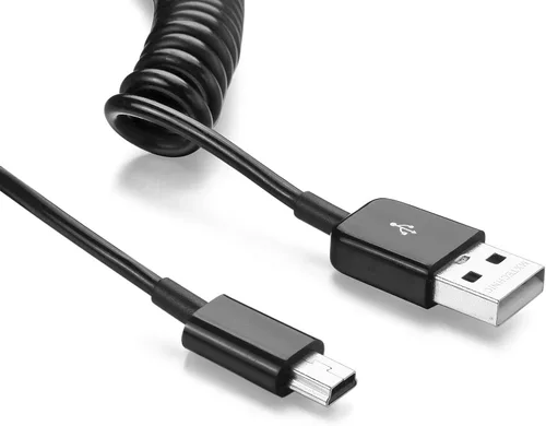 Vista 2 de Cable de expansión USB 2.0 en espiral de 10 a 105 pulgadas, tipo A macho a mini B, cable USB largo en espiral estándar, flexible, largo