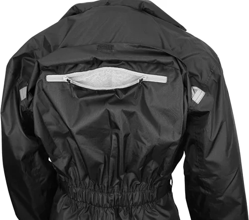 Vista 8 de Nelson Rigg Solo Storm - Chaqueta de lluvia, impermeable, transpirable y plegable (negro, talla S)