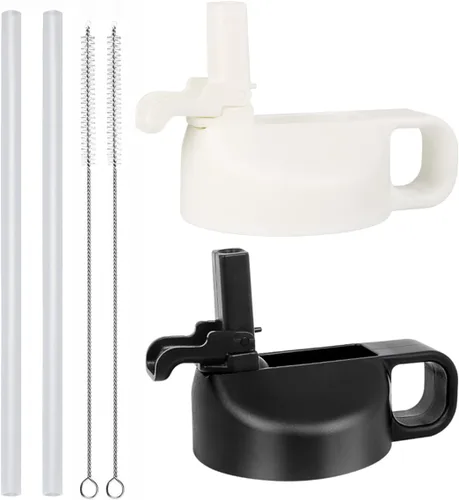 Vista 10 de Tapa de popote para botella de agua de boca ancha de 12, 32, 40, 64 onzas, tapas compatibles con Hydro Flask Sports Water Bottle Tapa superior