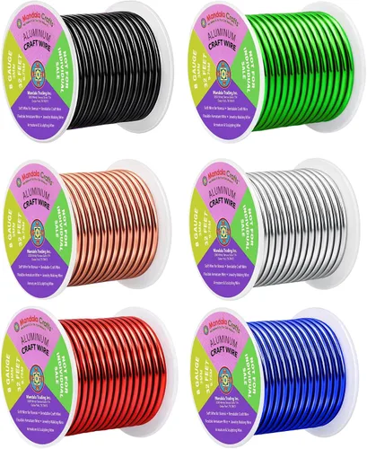 Vista 332 de Mandala Crafts - Alambre de aluminio anodizado de calibre 22 para hacer joyas - 137.2 m de alambre flexible surtido y coloreado - Doble para bonsái