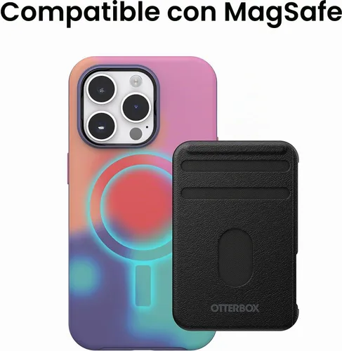 Vista 4 de Funda antimicrobiana OtterBox Symmetry Series Series+ con MagSafe para iPhone 14 Pro (SOLAMENTE) - Embalaje no minorista - Azul/Rojo Arizona Sunrise