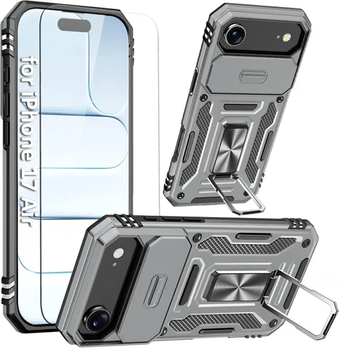 Vista 39 de Funda compatible con iPhone17 Pro con soporte, cubierta de cámara y protector de pantalla HD, doble capa a prueba de golpes, protección contra
