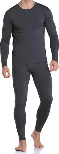 Vista 2 de WEERTI Ropa interior térmica para hombre, capa base de tela polar con forro polar