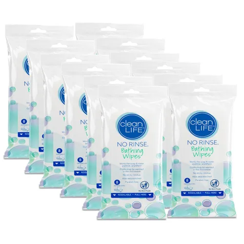 Vista 5 de No Rinse baño Toallitas – 8 por paquete, talla única Se ajusta a todos, Value Not Found