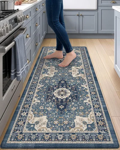 Vista 30 de DEXI Alfombrillas de cocina acolchadas antifatiga, 24 x 87 pulgadas, color Beige claro