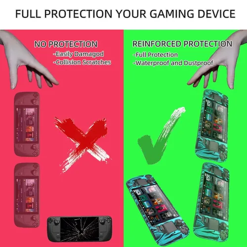 Vista 4 de LENBOKEN Case for Steam Deck Protector Skin Full Silicone Protective Soft Cover Shockproof Non Slip and Anti Scratch Accessories for Stream Deck