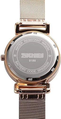 Vista 3 de GOSASA Reloj de pulsera de cuarzo para mujer, estilo simple, impermeable, correa de acero
