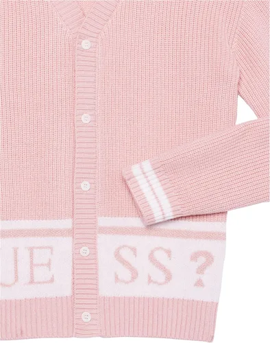 Vista 4 de GUESS Cárdigan de manga larga con logotipo de lana para niña