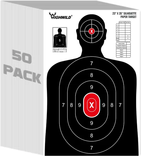 Vista 10 de Highwild Objetivo de papel de silueta de campo de tiro, 23 x 35 pulgadas, adecuado para pistolas, rifles, pistolas de aire, pistolas de aire