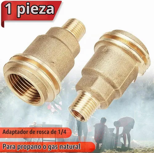 Vista 6 de JINYI QCC1 - Adaptador de manguera de montaje de gas propano de tuerca con rosca macho de 1/4 de pulgada, accesorios de conexión rápida, adaptador
