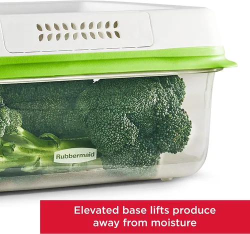 Vista 3 de Rubbermaid FreshWorks Recipiente para guardar alimentos, recipientes grandes de almacenamiento de productos, juego de 4 piezas