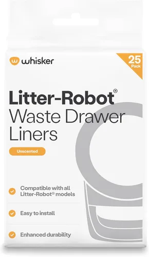 Vista 12 de Whisker Litter-Robot EVO Bundle - Caja de arena automática para gatos autolimpiante, diseño compacto que ahorra espacio, control avanzado de olores